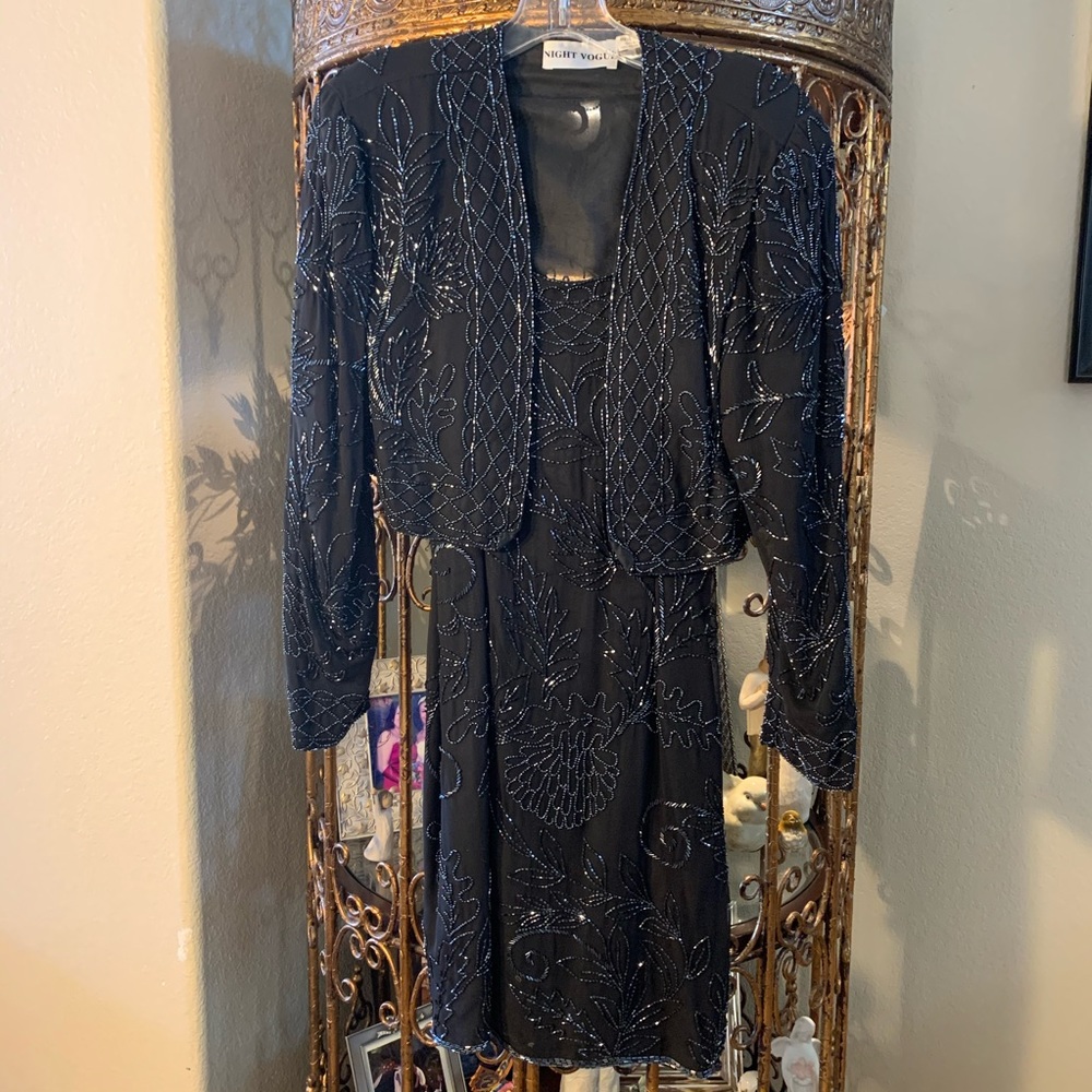 Vintage Beaded Dress with Jacket